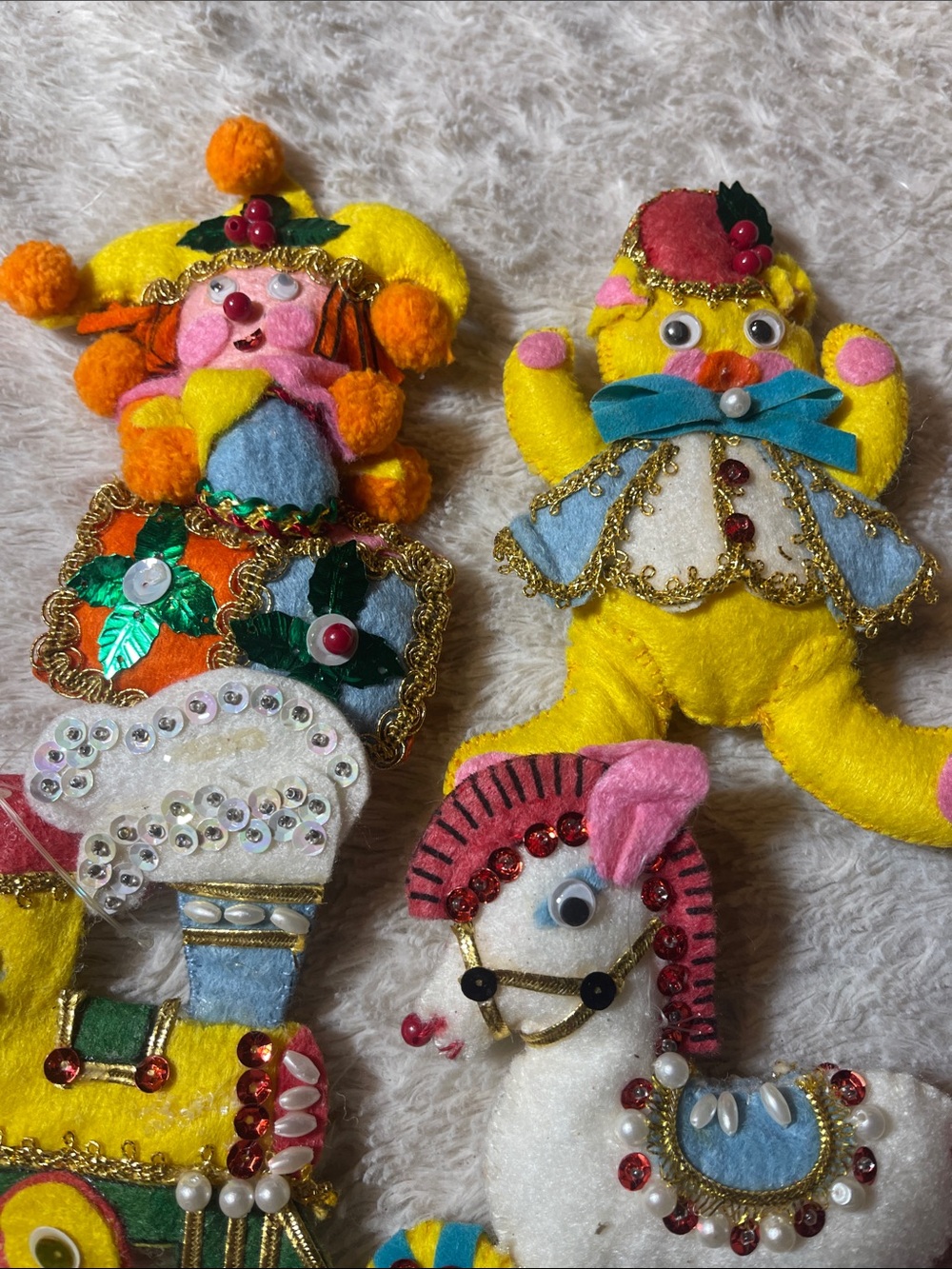 Handcrafted Felt vintage Christmas ornaments kids toys set - Picture 2 of 4